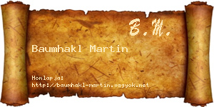 Baumhakl Martin névjegykártya
